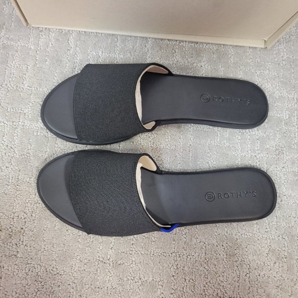 Rothy's The Slide Black Slip On Flats Sandals Women's Size US 5.5,7.5,8,10.5,11 - Picture 6 of 9